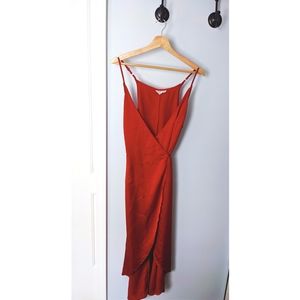 Somedays Lovin Red Silky Wrap Dress